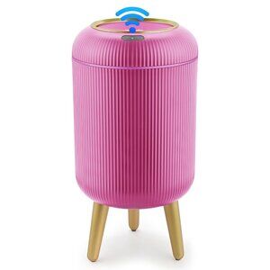 Pukomc Smart Sensor Wastebasket Hand Free Touchless 2.6 Gallon Pink